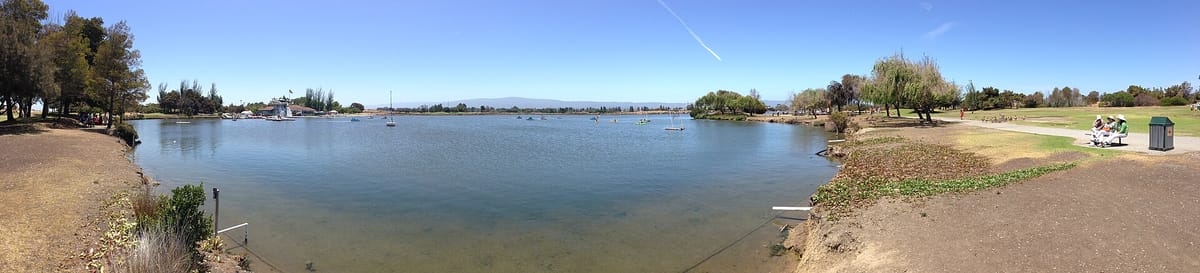 A wide view across Shoreline Lake